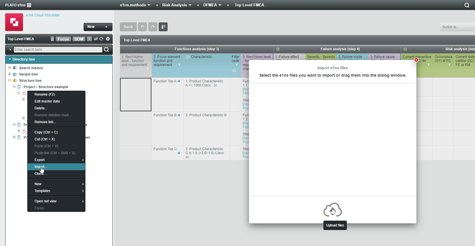 Data Transfer also in the Free FMEA Version